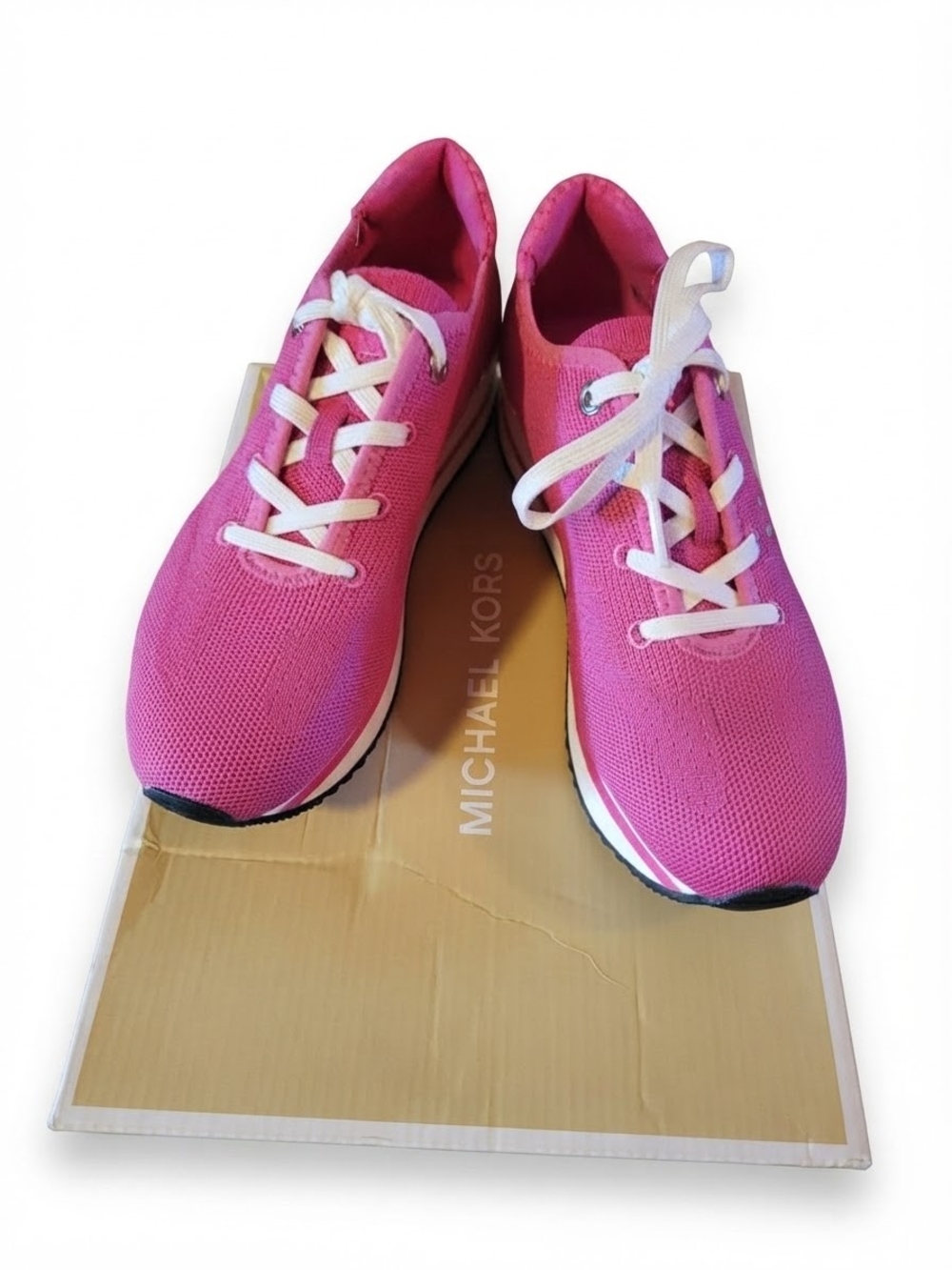 Michael Kors Women’s Hot Pink Mesh Lace-Up Sneakers